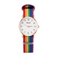 Orologi da polso di moda orologio da quarzo da donna di lusso da donna orologio da polso per cintura in tessuto arcobaleno per donne orologio abito elegante