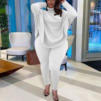 Artı Boyut Terzini Kadınlar 2 Parça Set Gündelik Sağlam Yarasa Kollu Üst Pantolon Çukur Strip Takım Sonbahar Kış Moda T örtüsü