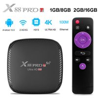 X88 Pro T Akıllı Android TV Kutusu Android10 TVBOX HD 4 K 2.4 g / 5g WiFi 1 GB 8 GB 2 GB 16 GB Allwinner H313 Dört Çekirdekli Media Player Set-Top Kutuları