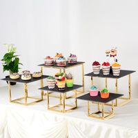 Altri forniture festive del partito cremagliera in oro con supporto in acrilico per dessert biscotti di caramelle tavola centrotavola torta cupcake stand buffet ban