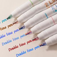 Jel Kalemler Üç Boyutlu Çift Çizgi Kalem Renk Iki Renkli Çizim İşaretleyici Öğrenci Muhasebe Anahat 3/6 adet Ofis Kırtasiye