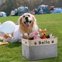 Hond Apparel Speelgoed Opbergmanden Opvouwbaar Gepersonaliseerde Pet Toys Bin met Handles Naam Aangepaste Organisator voor Honden Cats Gift