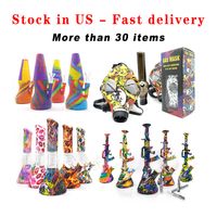 Sold By The Case Stock In US Silicone Bong Tobacco Hookahs Smoking Accessories Shisha Fast Delivery Free Ship Wholesale