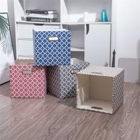 Cube Folding Storage Box Clothes Bins For Toys Organizers Baskets for Nursery Office Closet Shelf Container 2 size 211102