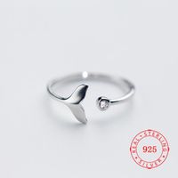 Echt 925 sterling zilver verstelbare vis tail zeemeermin liefde ring voor vriendin vrouw vrouwen goede kwaliteit minimalistische sieraden vinger sieraden