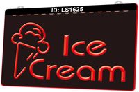LS1625 Ice Cream Shop Cafe Light Sign LED 3D Engraving Wholesale Retail