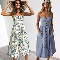 Kobiety Summer Dress 2021 Vintage Czeski Floral Beach Kobieta Off Shoulder Backless Holiday Pasek