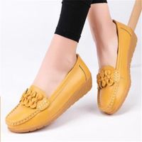 Spring and autumn shallow mouth single shoes mid-heel leather dance shoe middle-aged women's bow-knot wedge mother large size soft sole Comfortable durable
