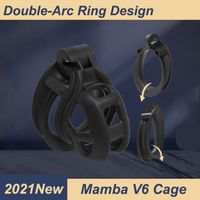 2021 3D gedruckt Mamba V6 Cobra Keuschheitskäfig Doppelbogen-Manschettenring BDSM-Schloss