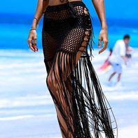 Été Sexy Femmes Nager Porter Bikini Cover Up Mailla Sheer Beach Mini Jupe Sarong Pareo Maillot de bain Couverture Matérielle Ups Jupe 220312