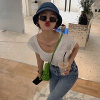 Funny sunglasses female ins big face looks thin European and American retro new sunglasses Korean version of the trendy net red glasses