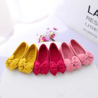 2021 Trend Girls Baby Shoes Leather Shoes Baby Toddler Soft Sole Fashion Princess Sweet Shoes Shoe Shoes Flats Bow-nodo dolce per la festa Y0809