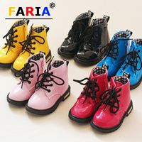 Kids 21-37 size 2020 new Martin fur boots for little girls boys baby pu leather winter warm plush casual children fashion shoes 94