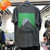 2021 New Rhude T-shirt Casual Rh Hairstyle Image Print Men Women High Quality Cotton Fashion Shirts Summer Style{category}