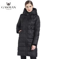 Gazman Kalın Kadın Bio Aşağı Ceket Marka Uzun Kış Coat Kapşonlu Sıcak Parka Moda Kadın Koleksiyonu 1827 211023