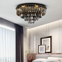 Wetoge Çapı 50cm-100 cm Modern Lüks Dumanlı Kristal Tavan Işıkları Fuaye Yatak Odası Yemek Odası için Yuvarlak Avizeler