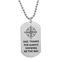 Naszyjniki wisiorek tata dzięki za zawsze pokazując mi drogę Compass Dog Tag Naszyjnik Rodzina Daddy Ojca Dzień Boże Narodzenie Prezenty Charm Chain