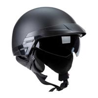 Capacete de moto retro capacete vintage half face capacete viseira retrátil homens mulheres scooter motorbike cruzer capacete q0630