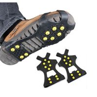 10 Studs Mountaineering Crampons Anti-Skid Snow Ice Thermo Plastic Elastomer Climbing Shoes Cover Spikes Grips Cleats Over SC129
