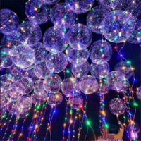Gloeiende Bobo Ballon Muzikale handvat Handheld LED Type Bubble Ballon Willekeurig Gekleurd