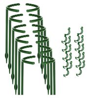Other Garden Supplies Plant Support, 12 Pcs Stakes Half Round Ring Cage Holder Flower Pot Climbing Trellis With 10 Clips