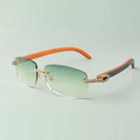 Designer Medium Diamant Sonnenbrillen 3524026 mit orangefarbenen Waffenbrillen, Direktverkäufe, Größe: 18-135mm
