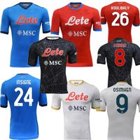 Napoli Men Soccer Jersey Blue Away Noir Insigne Halloween Édition limitée Mertens Koulibaly Milk H.Lozano Hamsik Naples Camiseta de Fútbol Shirt de football 2021