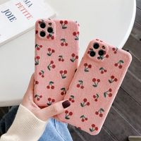 Velvet Cloth cute cherry heart soft Phone Cases For iPhone 11 12 Pro MAX XS XR SE 7 8Plus colorful furry