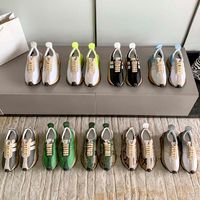 Plataforma de lujo zapatos de diseño de zapatos de lona Marca de zapatos de moda zapatillas de deporte Exquisito y cómodo Aumento de tela de cuero construida en cinco partes con caja