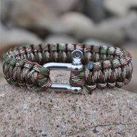 Tennis 22cm Men Braided Paracord With Stainless Steel Bow Shackle Camping Rope Bracelets For Women