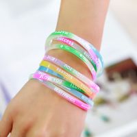 Fashion Girls Boys Favorite Jelly Color Wristband Bracelet Multicolor Gift Jewelry 10pcs Bag Wholesale