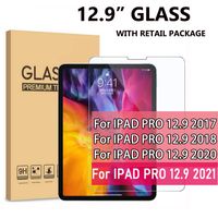Protector de pantalla de vidrio templado de la almohadilla de tableta transparente para iPad Pro 12.9 2021 2020 12.9 pulgadas de vidrio con caja de paquete minorista