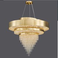Nuovo moderno soggiorno Art Design Crystal Chandelier Decorazione Domestica Golden Crystal Lamp Lampatino da pranzo di lusso Chandelier