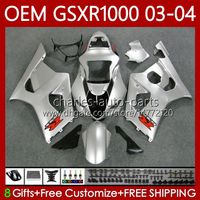 Injection mold Body For SUZUKI GSX-R1000 GSXR 1000 CC GSXR-1000 K 3 2003-2004 Bodywork 67No.55 K3 1000CC GSXR1000 03 04 GSX R1000 2003 2004 OEM Fairings kit glossy silvery