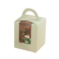 50 sztuk Cupcake Box z oknem i uchwyt Cake Carrier Małe Ciasto Prezent Pojemnik na Piekarnia Wedding Party Supply HFing Y0305