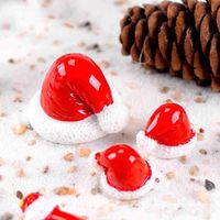 صغيرة الراتنج عيد الميلاد قبعة حديقة ديكورات مصغرة الجنية البستنة التبعي الديكور دمية الطحلب تررم الحلي ميني هدية RH6541