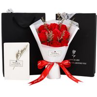 Творческие ароматные мыльные цветы искусственные 9 шт. Роза Декоративный букет Валентина на день рождения подарок свадьба свадебный декор
