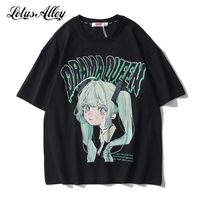 Goth Anime T Shirt Japan Harajuku 90s Graphic Tee Oversized Streetwear Tshirt Short Sleeve T-shirts Comic Men Women 210721