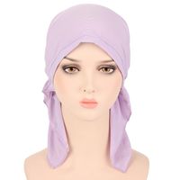 Scarves Women Pink Purple Breathe Hat Women's Winter Turban Elastic Cloth Head Cap Ladies Hair Accessories Muslim Scarf