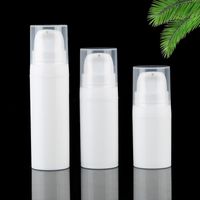 10 ml 15ml beyaz havasız şişe losyonu pompası mini örnek ve test şişeleri vakum konteyner kozmetik ambalaj