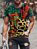 24 스타일 망 티셔츠 캐주얼 국가 스타일 인쇄 아프리카 짧은 소매 옷