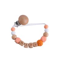 colorful Baby Pacifier Clips DIY Silicone Chain Holder Wood ...