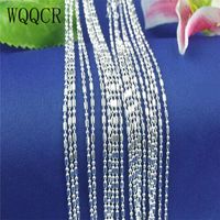 Stamped Silver Plated Round Bead Ball Chain Necklace 16-30 Inch For Women Men Fashion Party Jewelry Festive Gift Chains