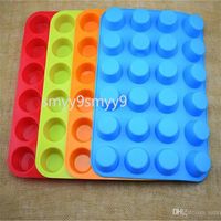 Baking Mould Mini Muffin Cup 24 Cavity Silicone Soap Cookies Cupcake Bakeware Pan Tray Mould Home DIY Cake Mold