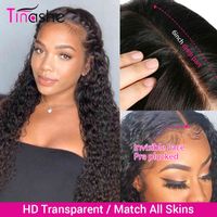 Tinashe Kinky Curly 5x5 6x6 HD Transparent Lace Closure Wig 180 Density Brazilian 28 30 Inch Human Hair
