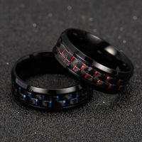 Titanium Steel Ring Stainless Black Red Fashion Men&Women Carbon Fiber Couple Finger Rings Cool Jewelry Wedding