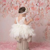 Toddler Girl Baby Clothing Dresses Baby 1 Year Birthday Christening Lace Girls Tulle Dress Kids Infant Party Cake Smash Outfit 220309