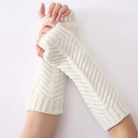 Winter Women Warmer Knitted Woolen Arm Sleeve Fine Long Knit...