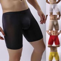 Underpants Sexy Men Ice Silk Underwear Long Leg Transparent ...