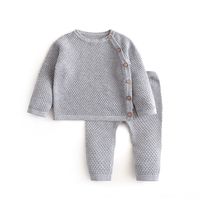 Suéter infantil suéter con traje de invierno de otoño, niña, juegos de punto, ropa de algodón caliente, ropa, ropa de nacimiento de 2 piezas 0-3 años 210831